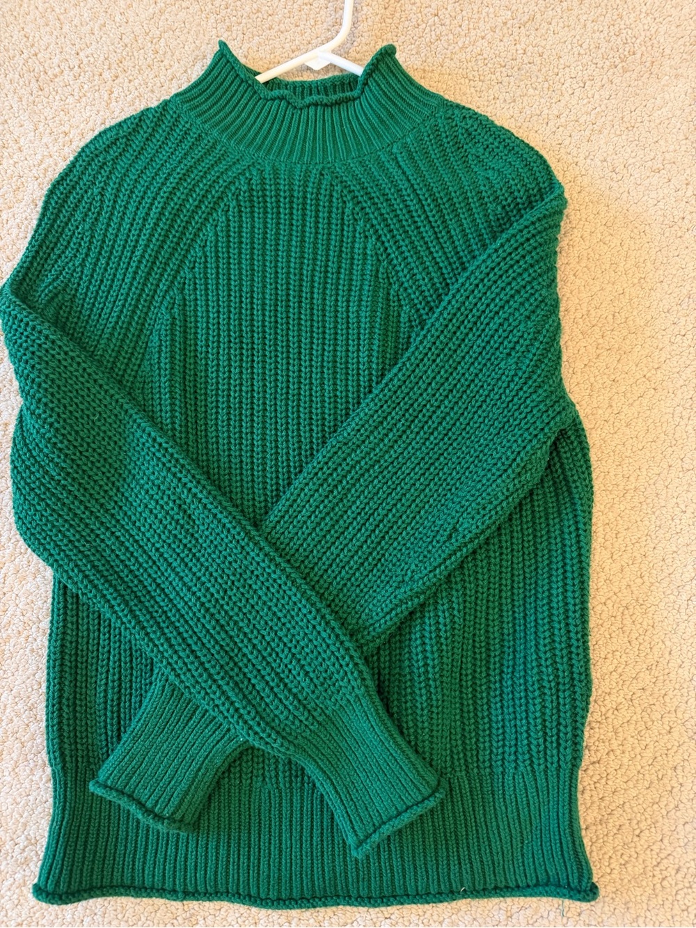 J. Crew Emerald Green Ribbed Mock Neck Sweater size small